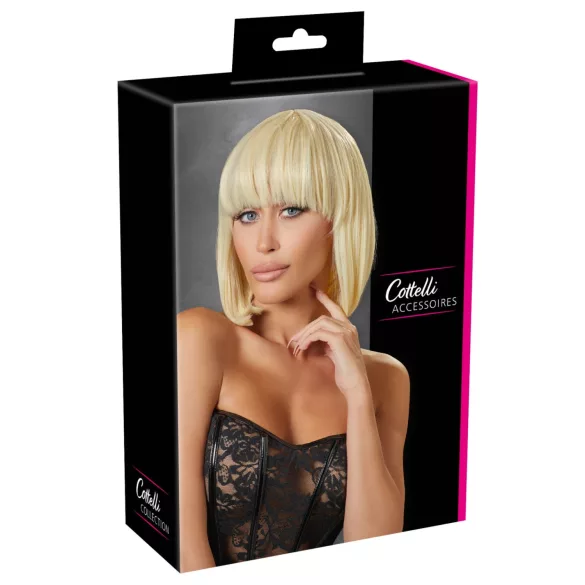Cottelli - peruca bob média com franja - loira