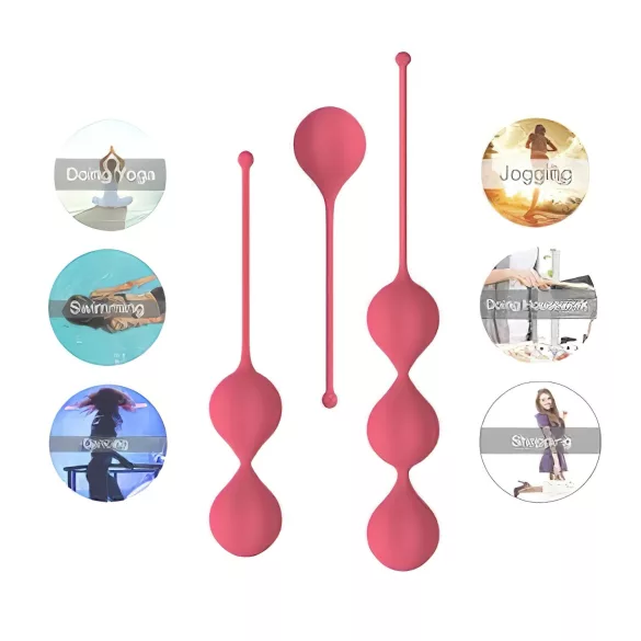 Cotoxo Belle - bolas de pompoarismo 3 peças - silicone vermelho
