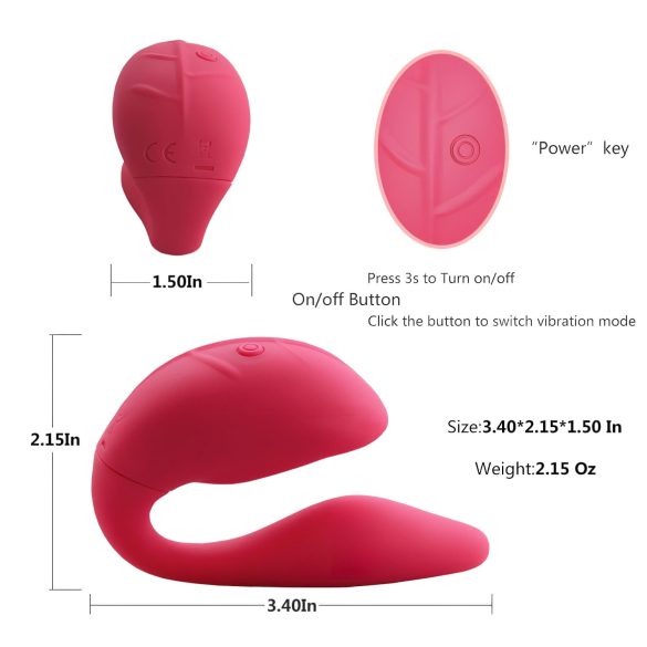 Cotoxo Cupid 2 - vibrador para casal com controle remoto - silicone vermelho