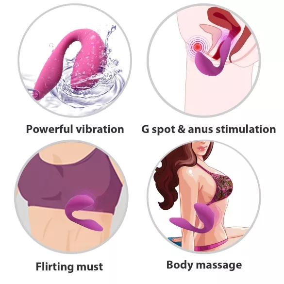 Cotoxo Cupid 2 - vibrador para casais com controle remoto - roxo