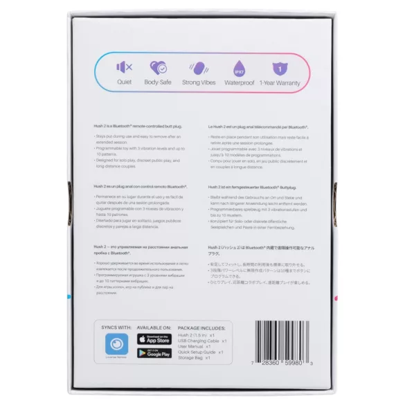 Lovense Hush 2 S - Vibrador anal controlado por app (38 mm, preto)