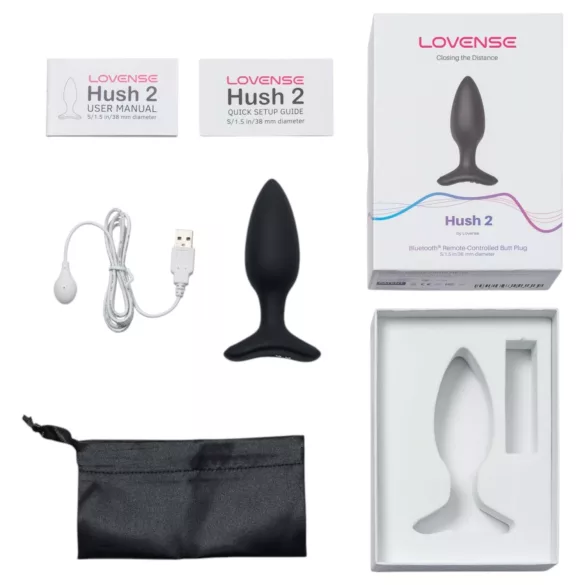Lovense Hush 2 S - Vibrador anal controlado por app (38 mm, preto)