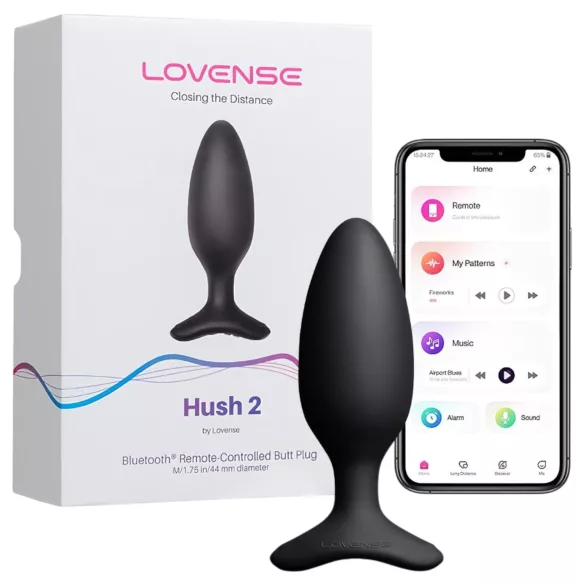 Lovense Hush 2 M - Vibrador anal controlado por app (45 mm, preto)