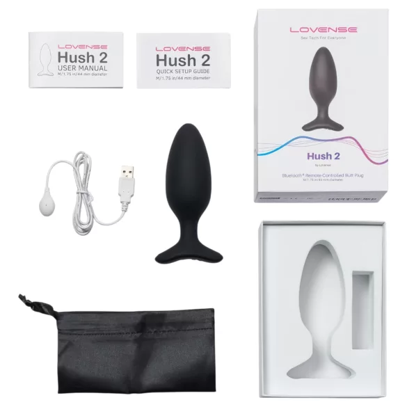 Lovense Hush 2 M - Vibrador anal controlado por app (45 mm, preto)