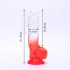 Sunfo - dildo com ventosa e testículos - 21cm - transparente/vermelho