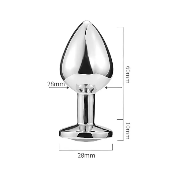 Sunfo - plug anal metálico - pedra lilás - prata
