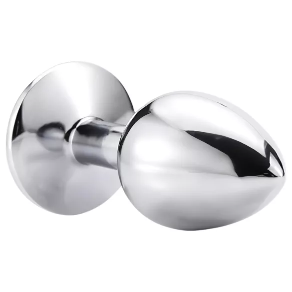 Sunfo - plug anal metálico com pedra em forma de coração - prata/rosa