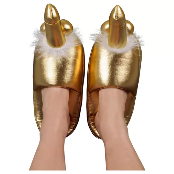 Pantufas com pénis (douradas)
