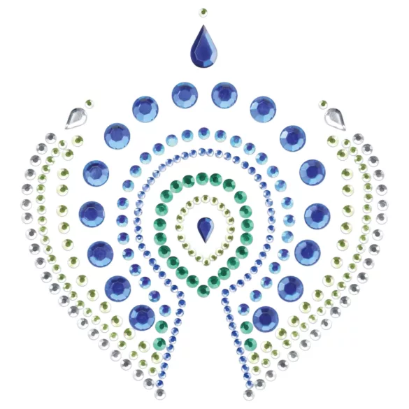 Conjunto de Joias Íntimas Brilhantes - 3 Peças (Azul)