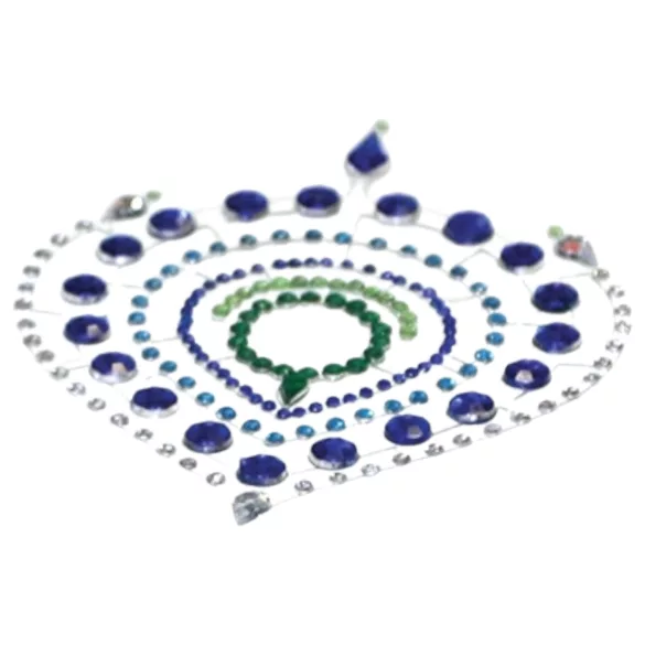 Conjunto de Joias Íntimas Brilhantes - 3 Peças (Azul)