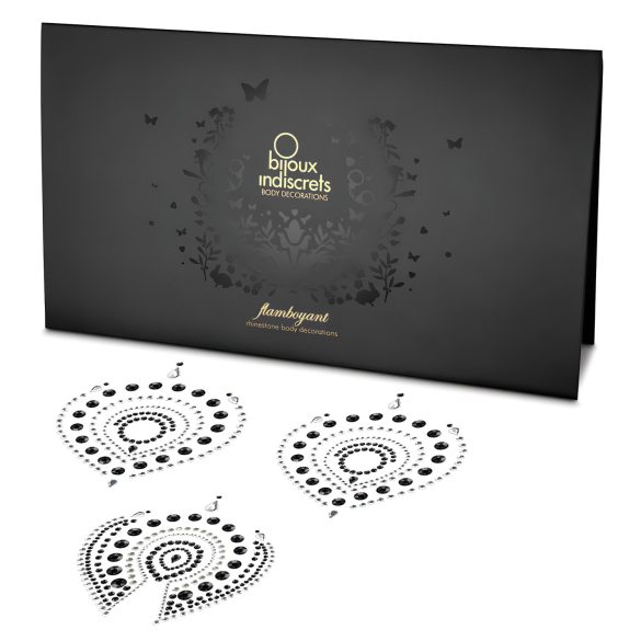 Diamantes brilhantes - kit jóias íntimas - 3 peças - preto