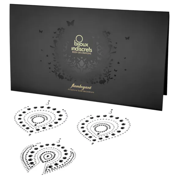 Diamantes brilhantes - kit jóias íntimas - 3 peças - preto