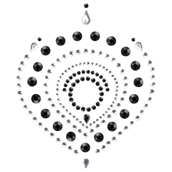 Diamantes brilhantes - kit jóias íntimas - 3 peças - preto