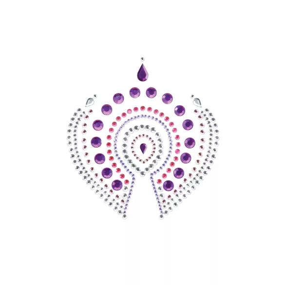 Conjunto de joias íntimas com diamantes brilhantes - 3 peças (rosa‑lilás)
