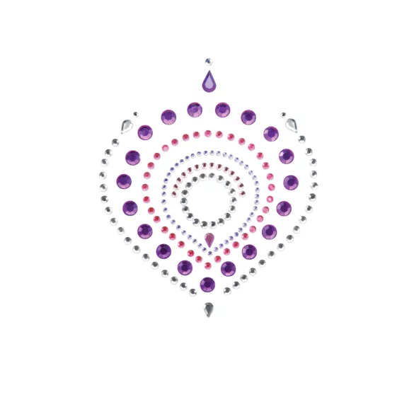 Conjunto de joias íntimas com diamantes brilhantes - 3 peças (rosa‑lilás)
