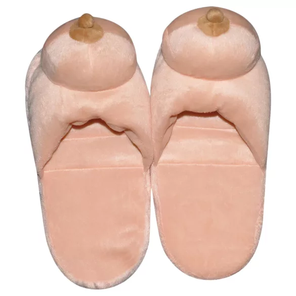 Pantufa de pelúcia nude - em formato de seio (42-44)