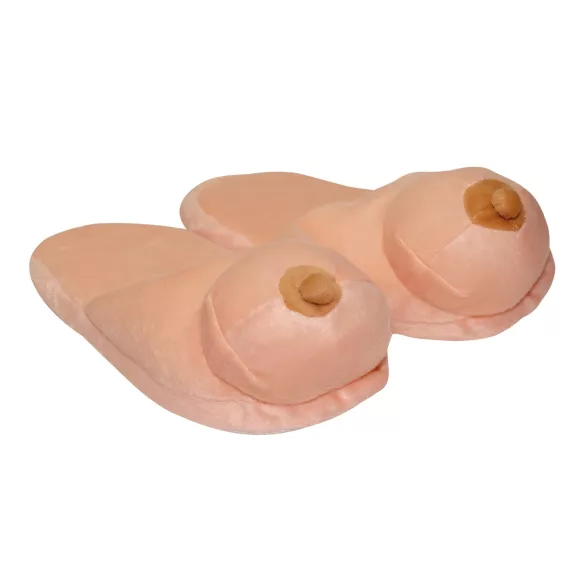 Chinelo divertido seios - bege - pelúcia