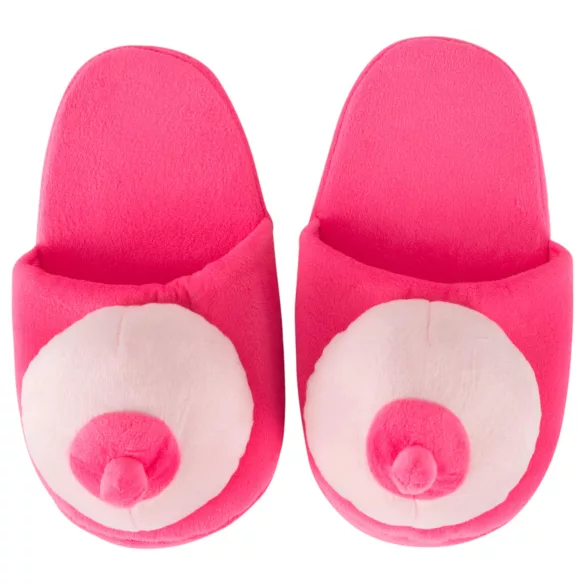 Chinelo divertido peito feminino - rosa