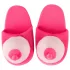 Chinelo divertido peito feminino - rosa