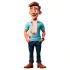 Lenço com padrão de personagens da Cici