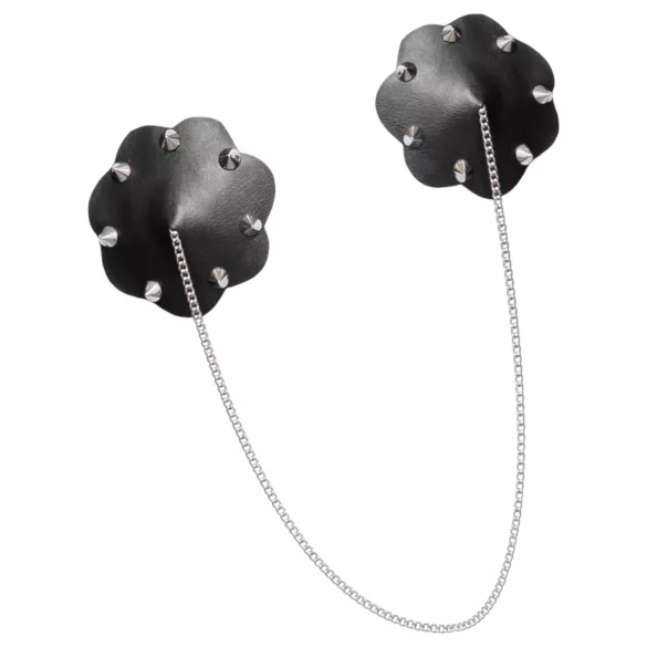 Bad Kitty - autocolantes de mamilos com tachas e corrente (preto)