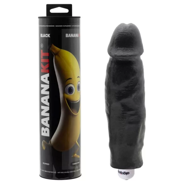 Bananakit - conjunto para moldar pénis com vibrador (preto)