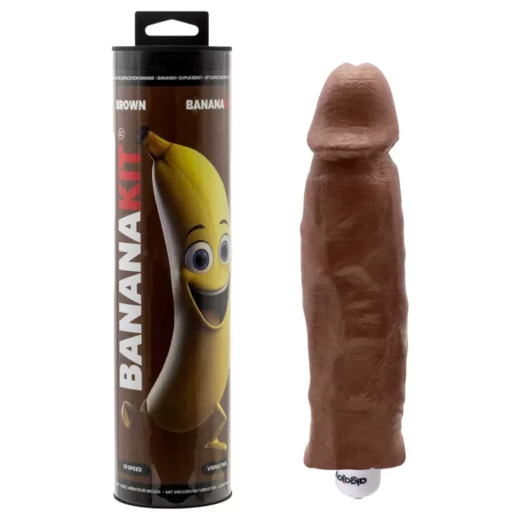 Bananakit - conjunto para moldar pénis com vibrador (castanho)