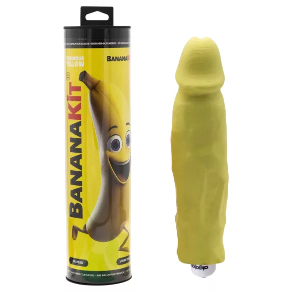 Bananakit - conjunto para moldar pénis com vibrador - fluorescente (amarelo)