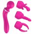 Lonely 2in1 - vibrador ponto G e massageador - 3 acessórios - silicone rosa