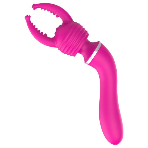 Lonely 2in1 - vibrador ponto G e massageador - 3 acessórios - silicone rosa