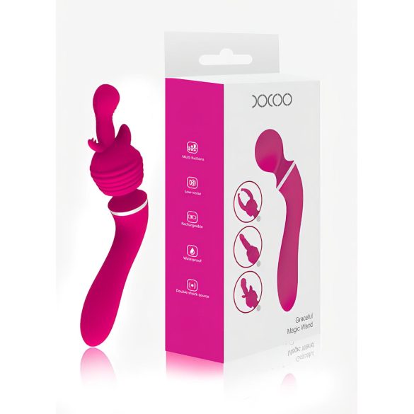 Lonely 2in1 - vibrador ponto G e massageador - 3 acessórios - silicone rosa