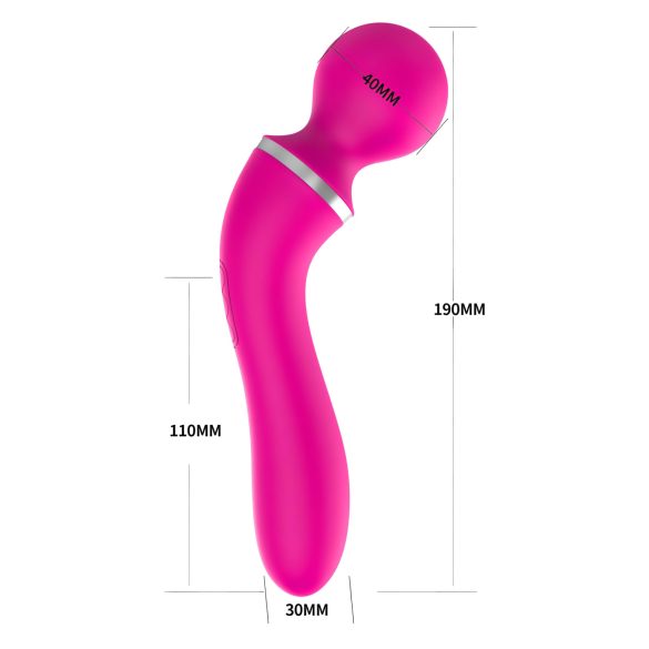 Lonely 2in1 - vibrador ponto G e massageador - 3 acessórios - silicone rosa