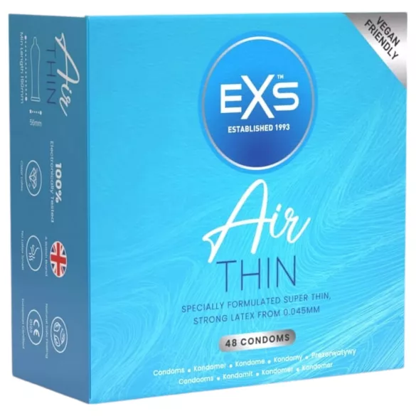 EXS Air Thin - preservativo ultra fino de látex - caixa com 48 unidades