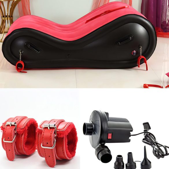 Magic Pillow - Mobiliário sexual inflável BDSM - com algema - grande vermelho