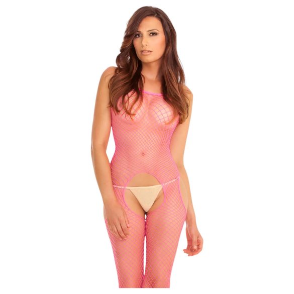 Rene Rofe - bodystocking arrastão - pink - tamanho S-L