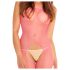 Rene Rofe - bodystocking arrastão - pink - tamanho S-L