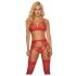 Mapalé - conjunto lingerie com cinta-liga - vermelho