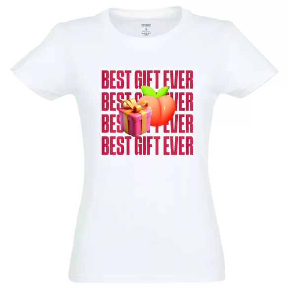 Best Gift Ever - camiseta feminina - algodão - branca - XXL