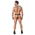 ZADO - tanga de castidade em couro preto com 2 cadeados (S-2XL)