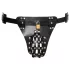 ZADO - tanga de castidade em couro preto com 2 cadeados (S-2XL)