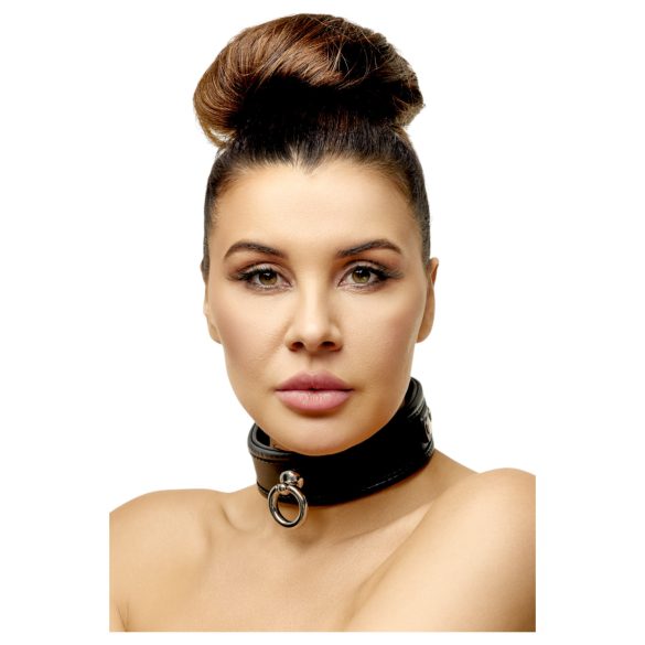 ZADO - coleira de couro - preta