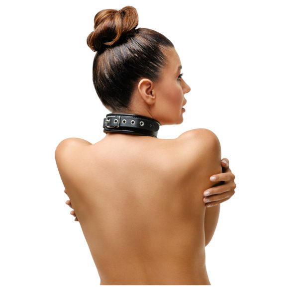 ZADO - coleira de couro - preta