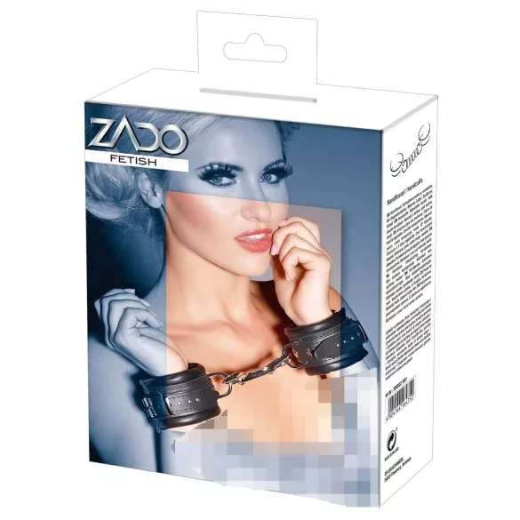 ZADO - algema de couro para pulso com mosquetão - preto