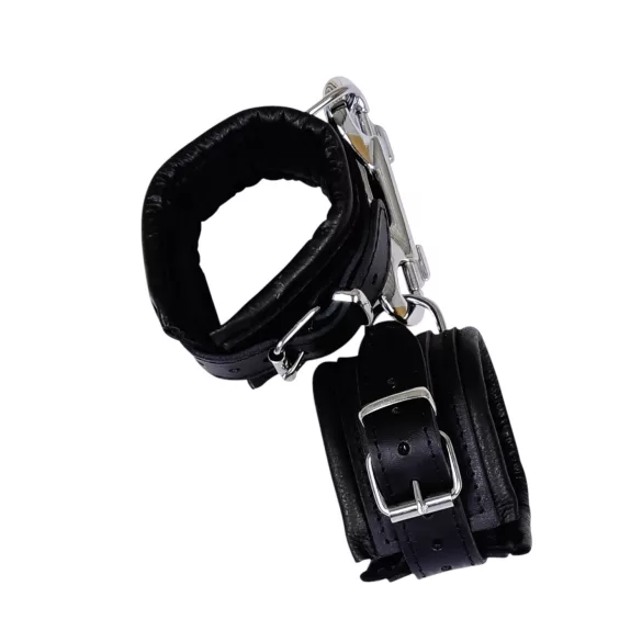 ZADO - algema de couro para pulso com mosquetão - preto
