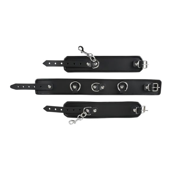 ZADO - coleira de couro com algema - preta