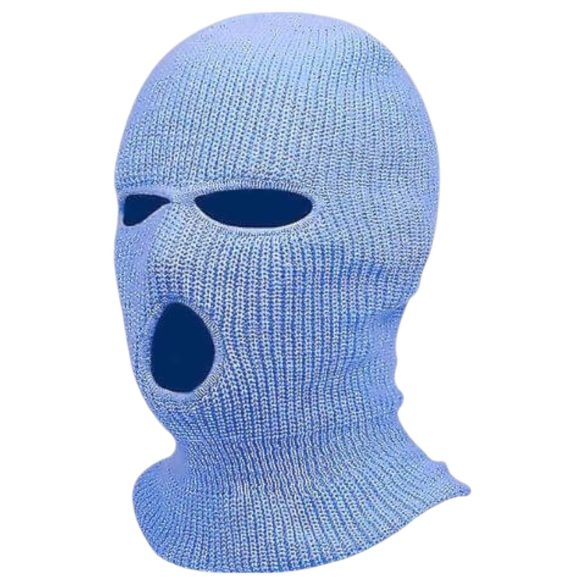 Balaclava - máscara fetiche com 3 aberturas - tricô azul