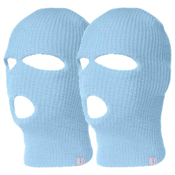 Balaclava - máscara fetiche com 3 aberturas - tricô azul