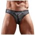 Brilhante - tanga masculino - detalhe transparente - preto