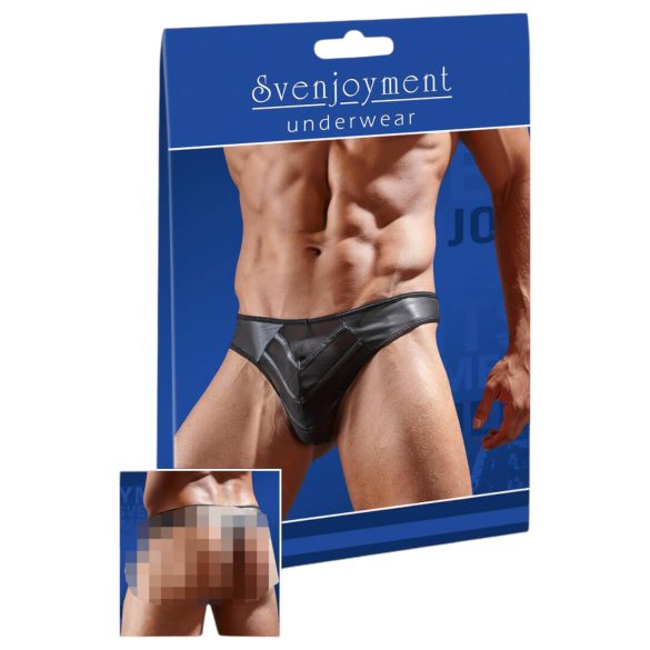Brilhante - tanga masculino - detalhe transparente - preto - M