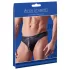 Svenjoyment - tanga masculino brilhante com zíper e strass - preto